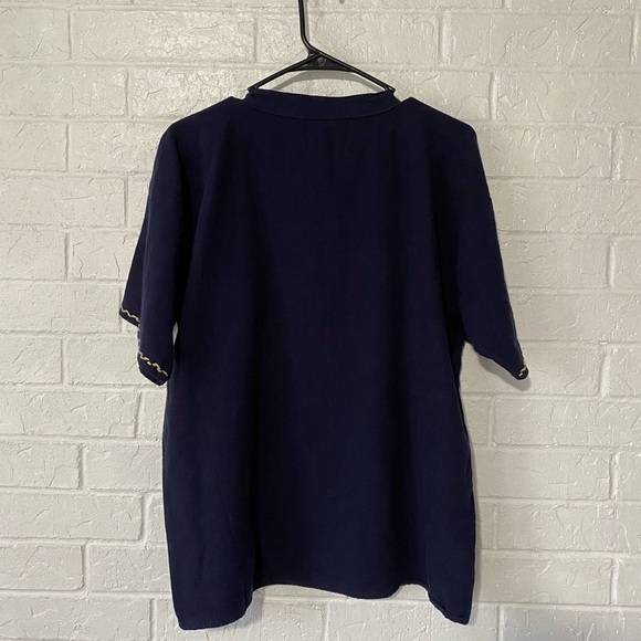 Men’s Hand Stitched Embroidered Navy Blue Top - Picture 5 of 5